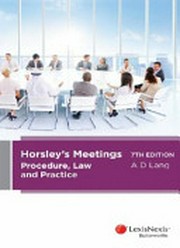 Horsley's meetings : procedure, law and practice